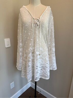 Dotti White Lace Crochet Swim Coverup